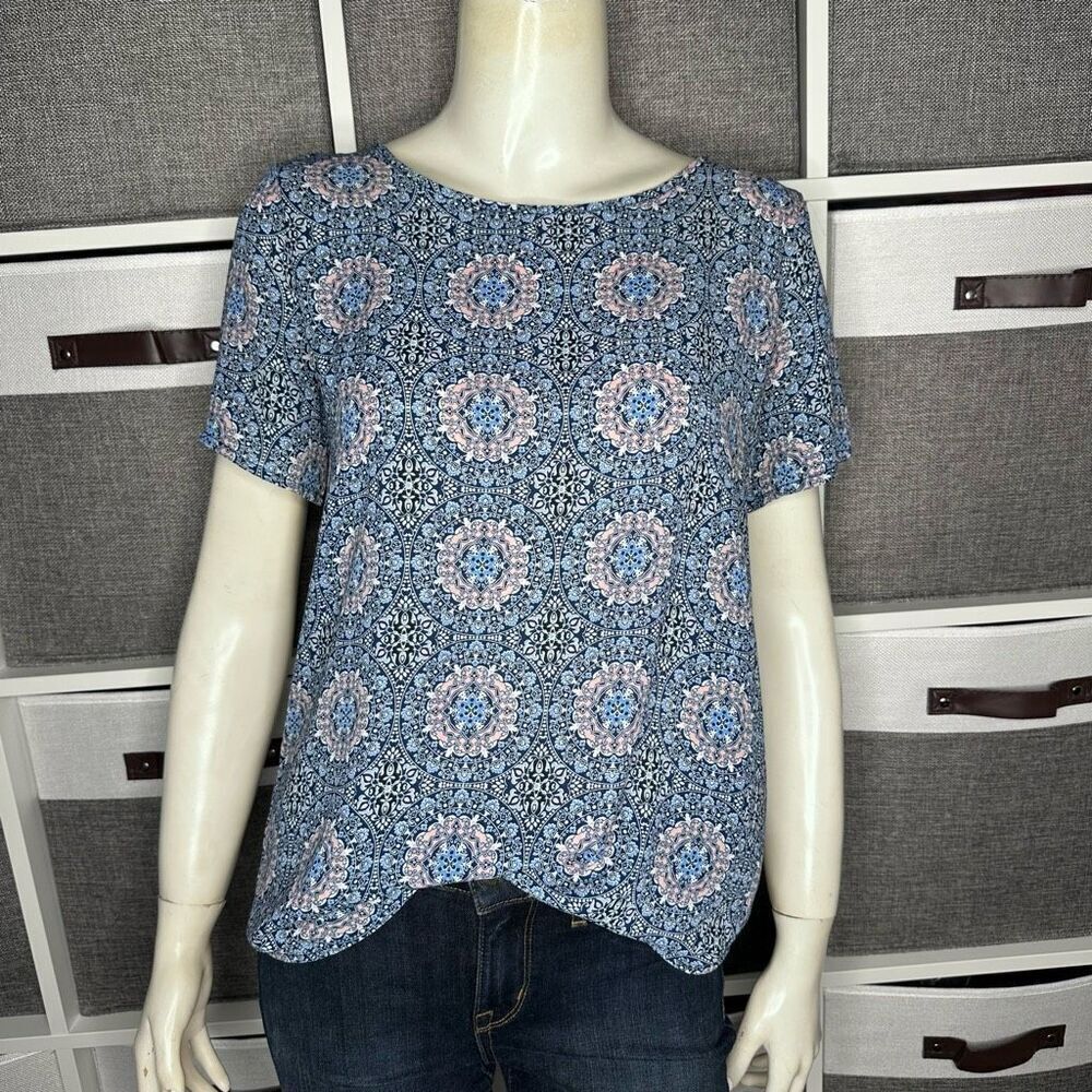 Premise Blue & Pink Blouse Size Small